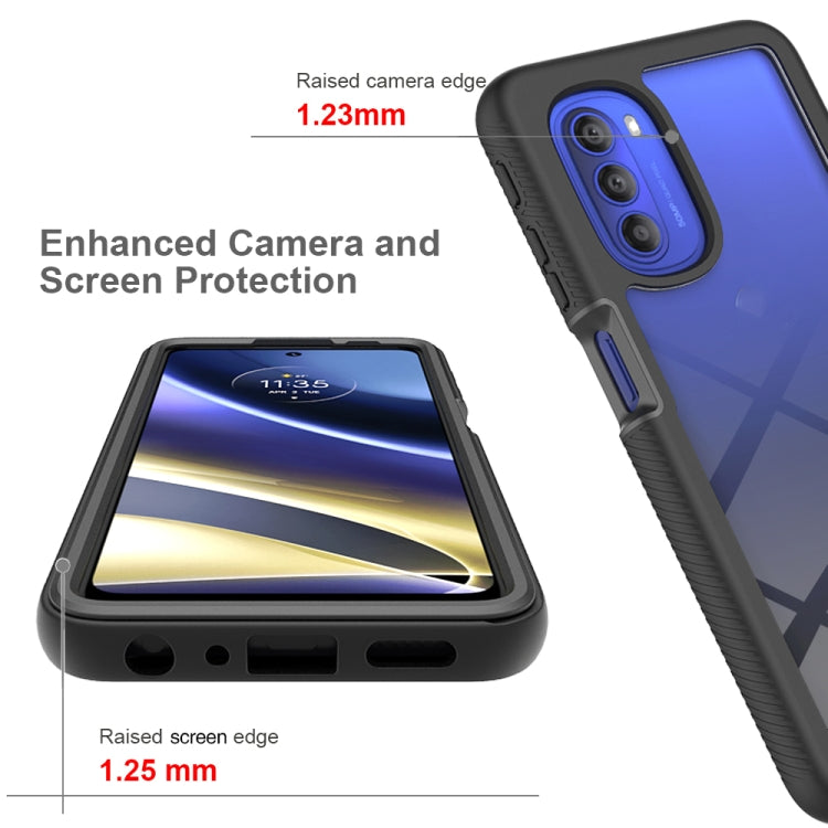 For Motorola Moto G51 5G Starry Sky Solid Color TPU Clear PC Phone Case