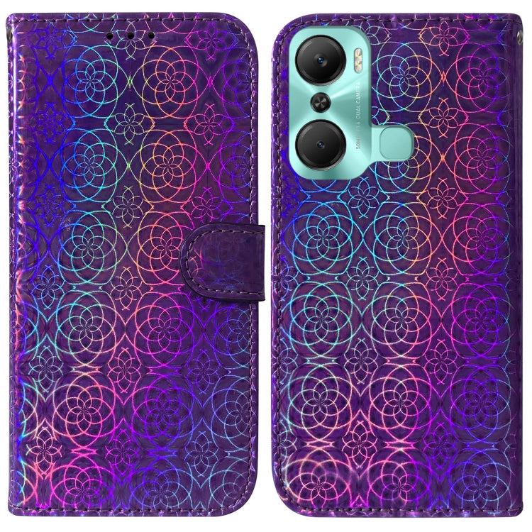 For Infinix Hot 12 Pro Colorful Magnetic Buckle Leather Phone Case