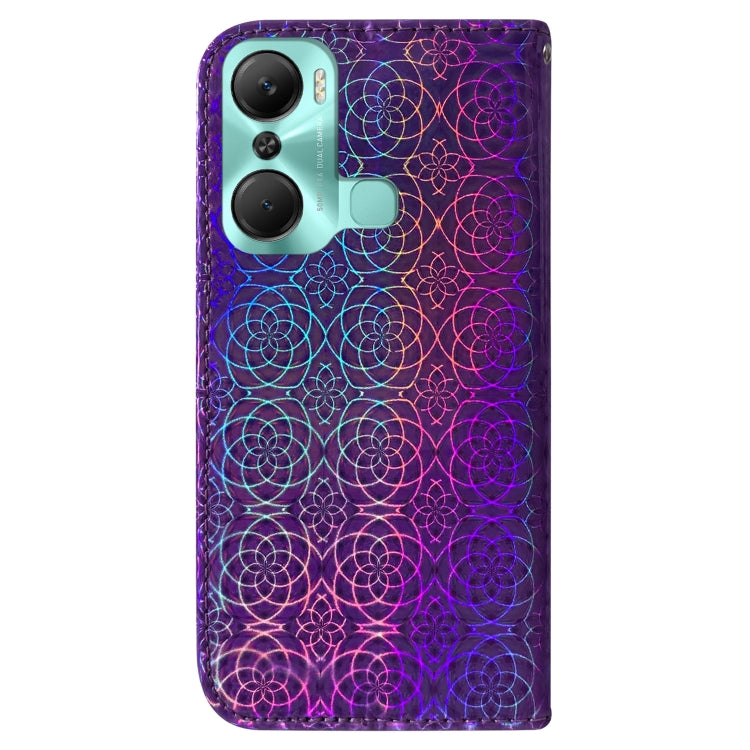 For Infinix Hot 12 Pro Colorful Magnetic Buckle Leather Phone Case