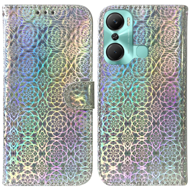 For Infinix Hot 12 Pro Colorful Magnetic Buckle Leather Phone Case