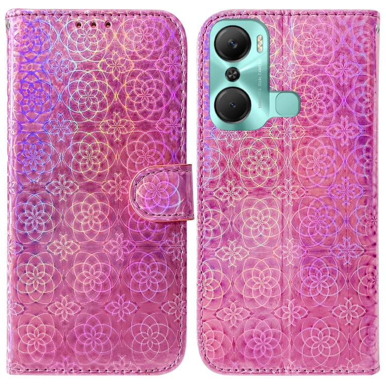 For Infinix Hot 12 Pro Colorful Magnetic Buckle Leather Phone Case