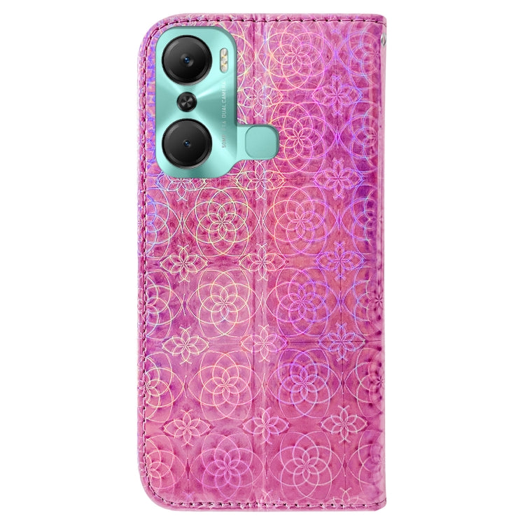 For Infinix Hot 12 Pro Colorful Magnetic Buckle Leather Phone Case