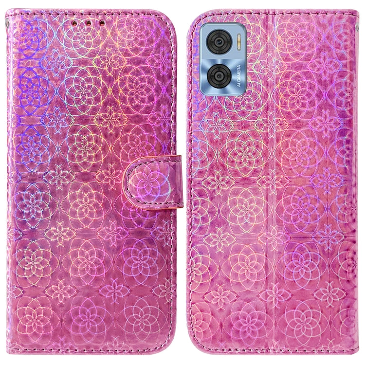For Motorola Moto E22/E22i Colorful Magnetic Buckle Leather Phone Case