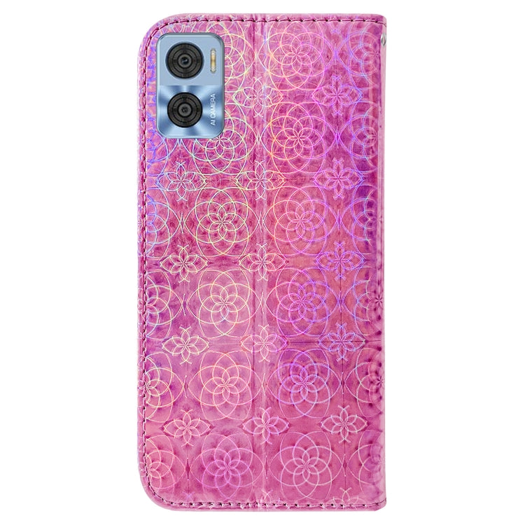 For Motorola Moto E22/E22i Colorful Magnetic Buckle Leather Phone Case