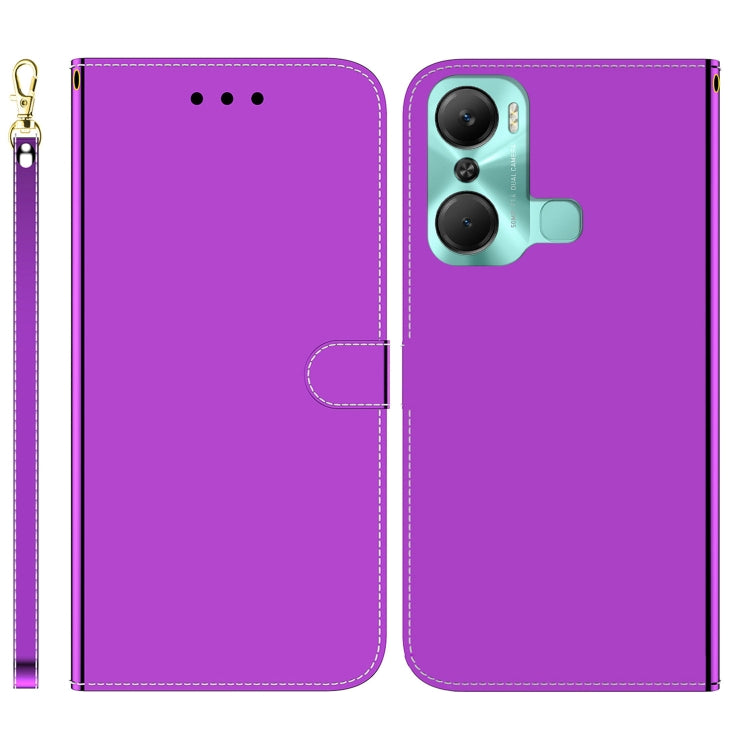 For Infinix Hot 12 Pro Imitated Mirror Surface Leather Phone Case