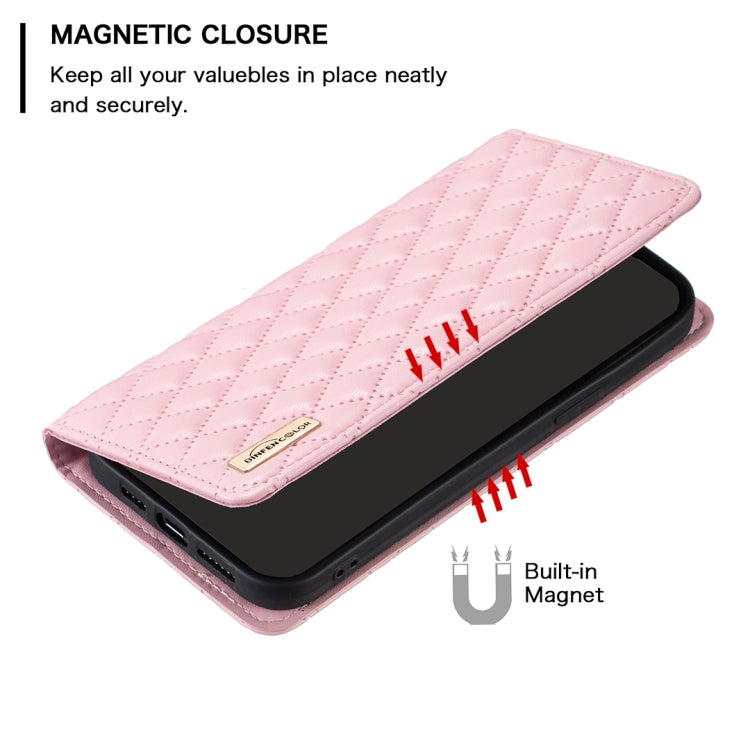 For iPhone 14 Pro Max Diamond Lattice Magnetic Leather Flip Phone Case