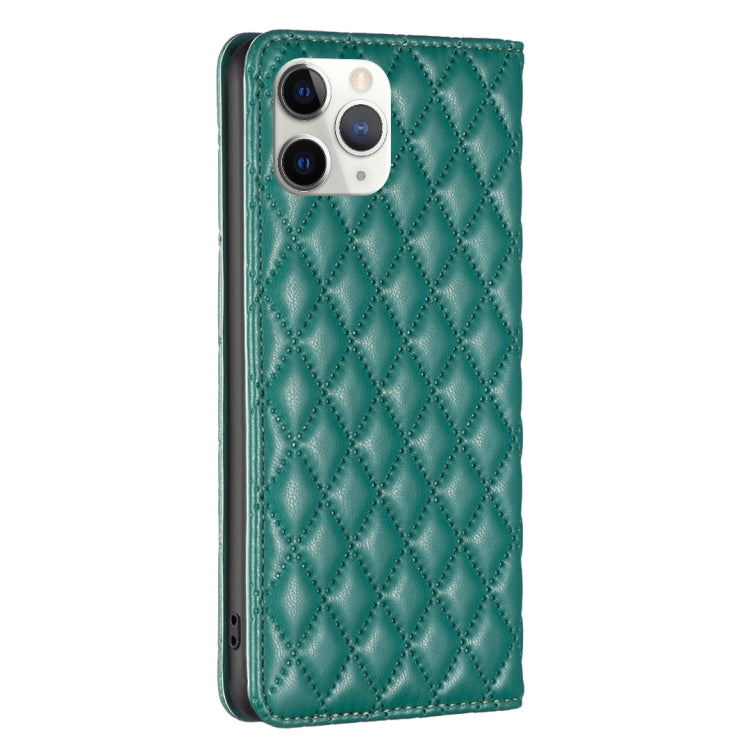 For iPhone 11 Pro Max Diamond Lattice Magnetic Leather Flip Phone Case