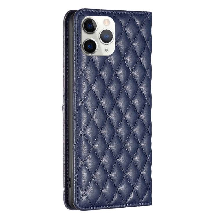 For iPhone 11 Pro Diamond Lattice Magnetic Leather Flip Phone Case