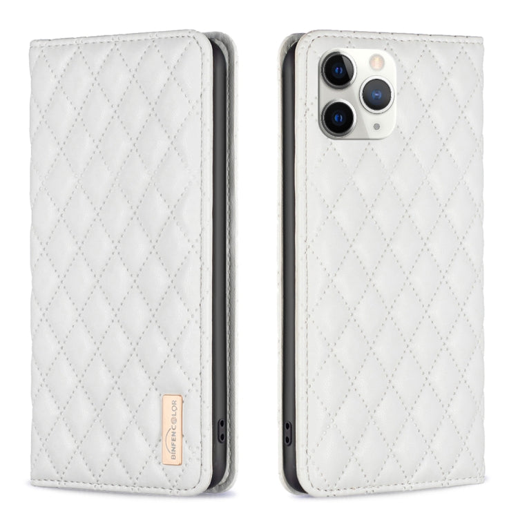 For iPhone 11 Pro Diamond Lattice Magnetic Leather Flip Phone Case