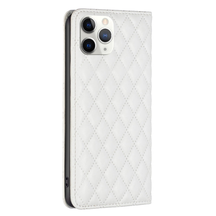 For iPhone 11 Pro Diamond Lattice Magnetic Leather Flip Phone Case