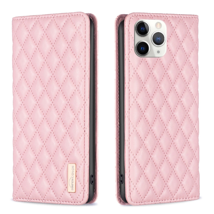 For iPhone 11 Pro Diamond Lattice Magnetic Leather Flip Phone Case