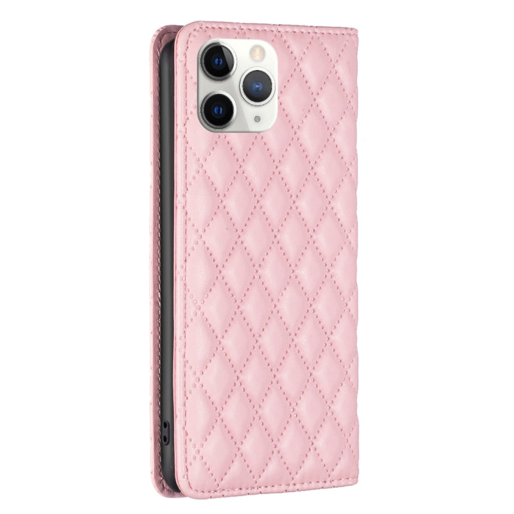 For iPhone 11 Pro Diamond Lattice Magnetic Leather Flip Phone Case