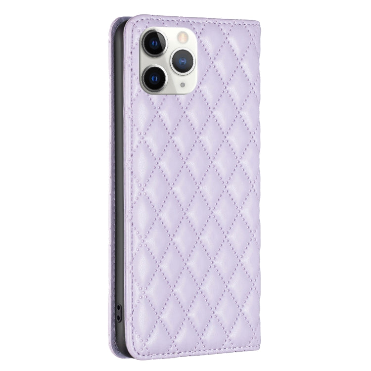 For iPhone 11 Pro Diamond Lattice Magnetic Leather Flip Phone Case