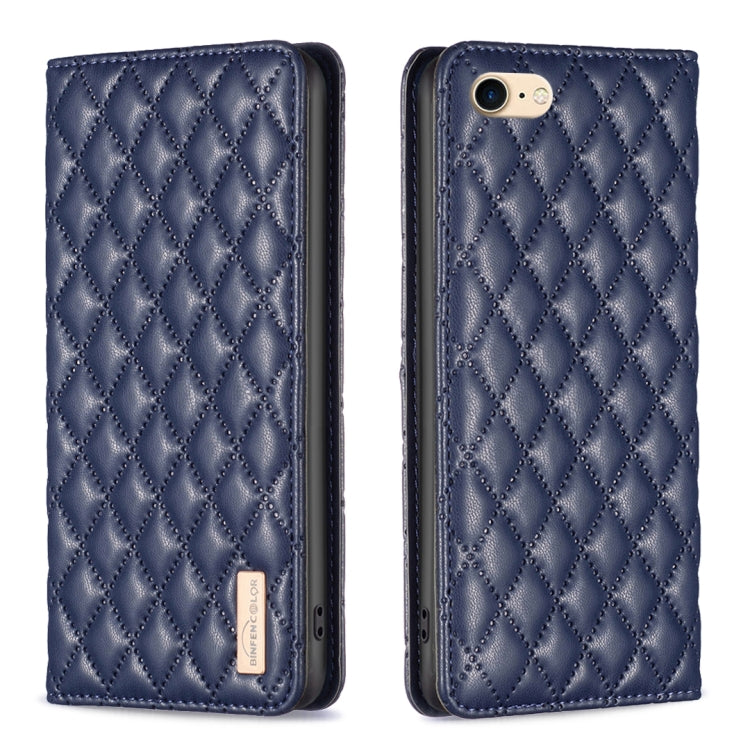 For iPhone SE 2022 / SE 2020 / 8 / 7 Diamond Lattice Magnetic Leather Flip Phone Case