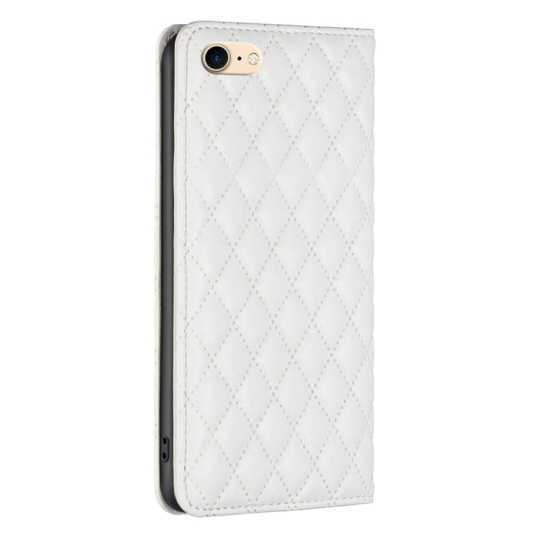 For iPhone SE 2022 / SE 2020 / 8 / 7 Diamond Lattice Magnetic Leather Flip Phone Case