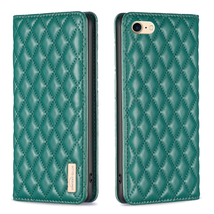 For iPhone SE 2022 / SE 2020 / 8 / 7 Diamond Lattice Magnetic Leather Flip Phone Case