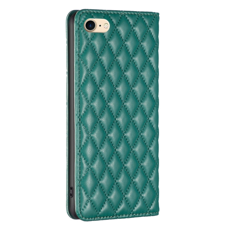 For iPhone SE 2022 / SE 2020 / 8 / 7 Diamond Lattice Magnetic Leather Flip Phone Case