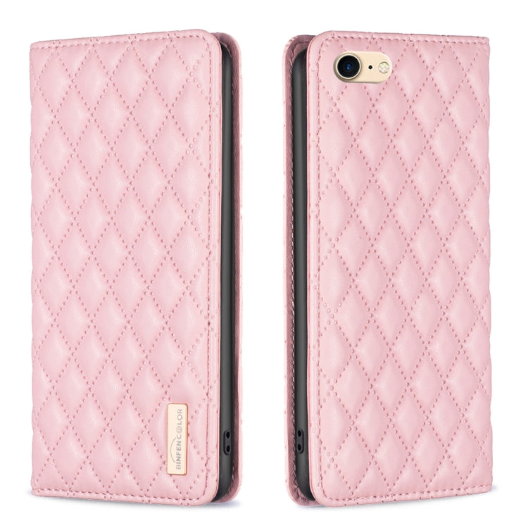 For iPhone SE 2022 / SE 2020 / 8 / 7 Diamond Lattice Magnetic Leather Flip Phone Case