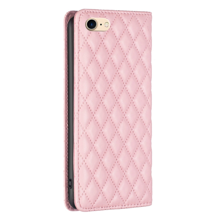 For iPhone SE 2022 / SE 2020 / 8 / 7 Diamond Lattice Magnetic Leather Flip Phone Case