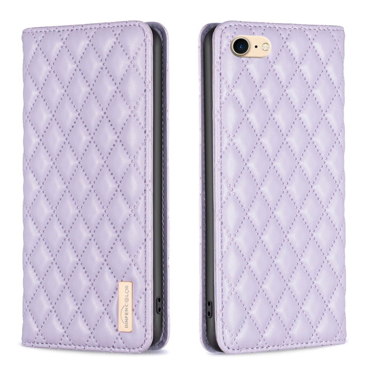 For iPhone SE 2022 / SE 2020 / 8 / 7 Diamond Lattice Magnetic Leather Flip Phone Case