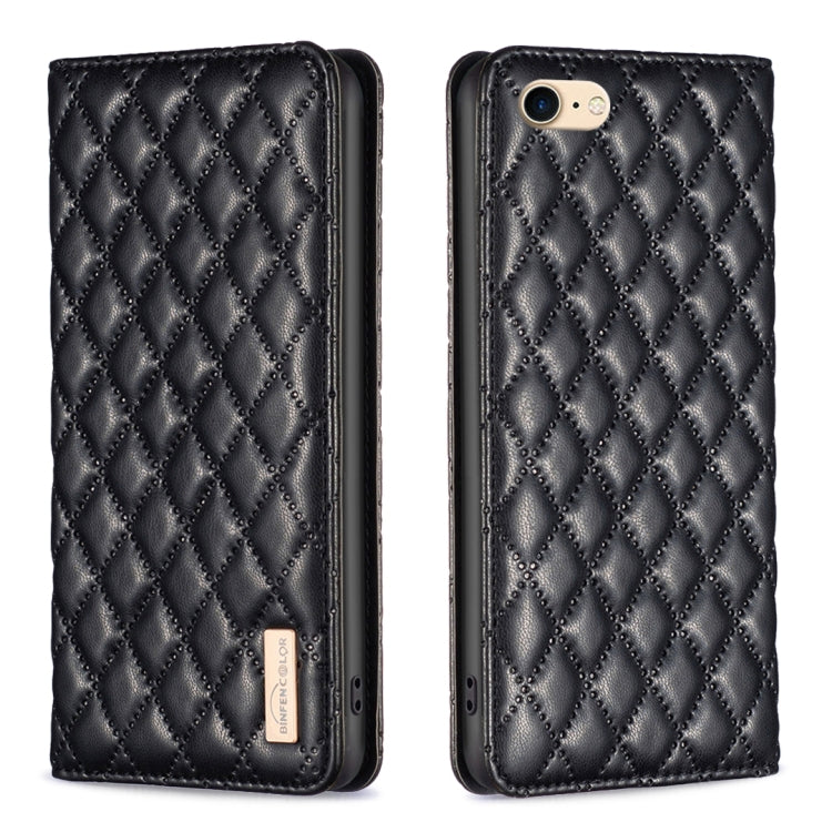 For iPhone SE 2022 / SE 2020 / 8 / 7 Diamond Lattice Magnetic Leather Flip Phone Case