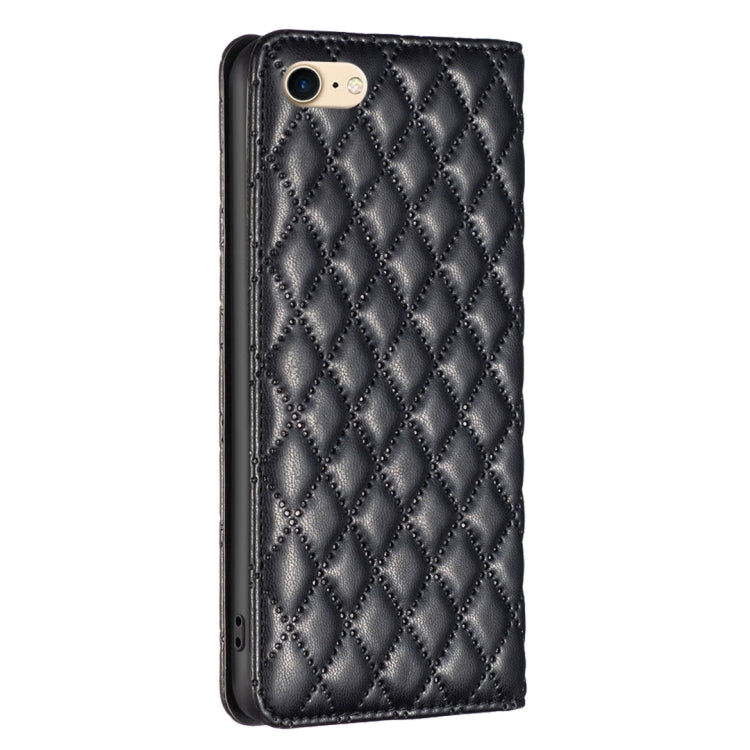 For iPhone SE 2022 / SE 2020 / 8 / 7 Diamond Lattice Magnetic Leather Flip Phone Case