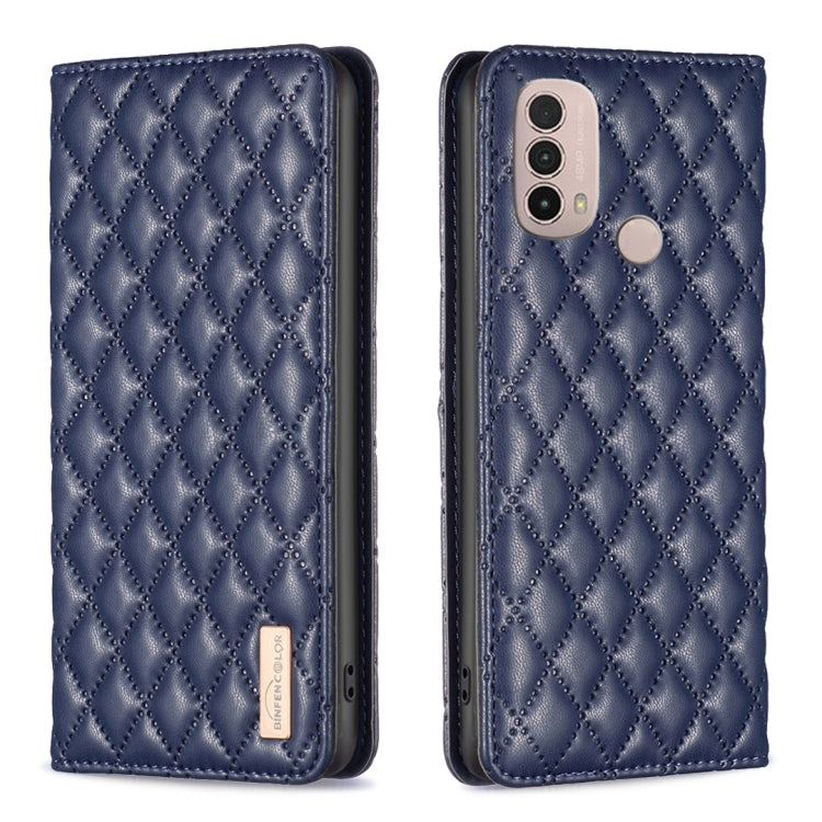 For Motorola Moto E30 / E40 Diamond Lattice Magnetic Leather Flip Phone Case