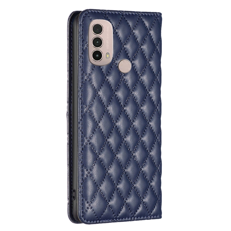 For Motorola Moto E30 / E40 Diamond Lattice Magnetic Leather Flip Phone Case