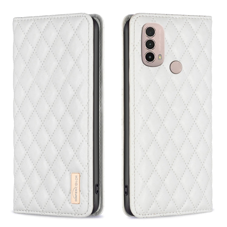 For Motorola Moto E30 / E40 Diamond Lattice Magnetic Leather Flip Phone Case
