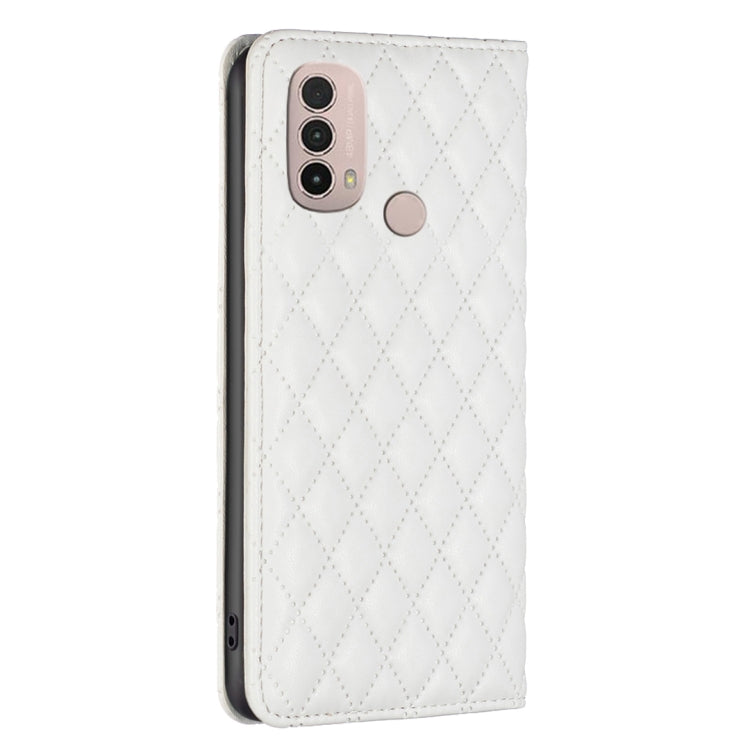 For Motorola Moto E30 / E40 Diamond Lattice Magnetic Leather Flip Phone Case
