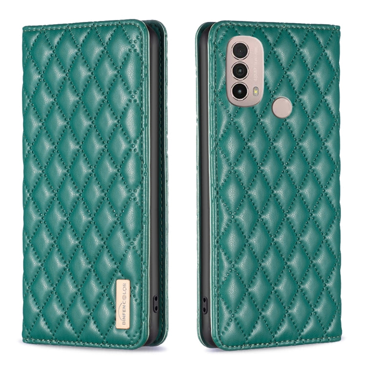 For Motorola Moto E30 / E40 Diamond Lattice Magnetic Leather Flip Phone Case