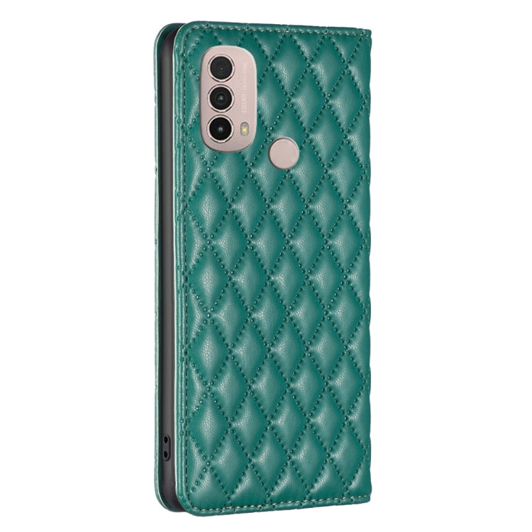 For Motorola Moto E30 / E40 Diamond Lattice Magnetic Leather Flip Phone Case