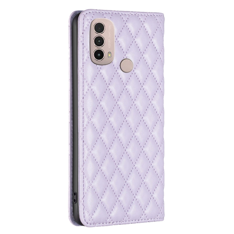 For Motorola Moto E30 / E40 Diamond Lattice Magnetic Leather Flip Phone Case