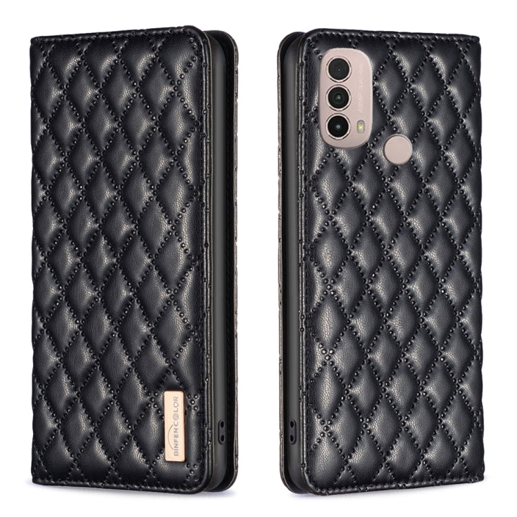 For Motorola Moto E30 / E40 Diamond Lattice Magnetic Leather Flip Phone Case