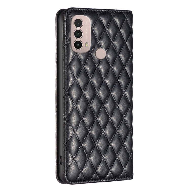 For Motorola Moto E30 / E40 Diamond Lattice Magnetic Leather Flip Phone Case