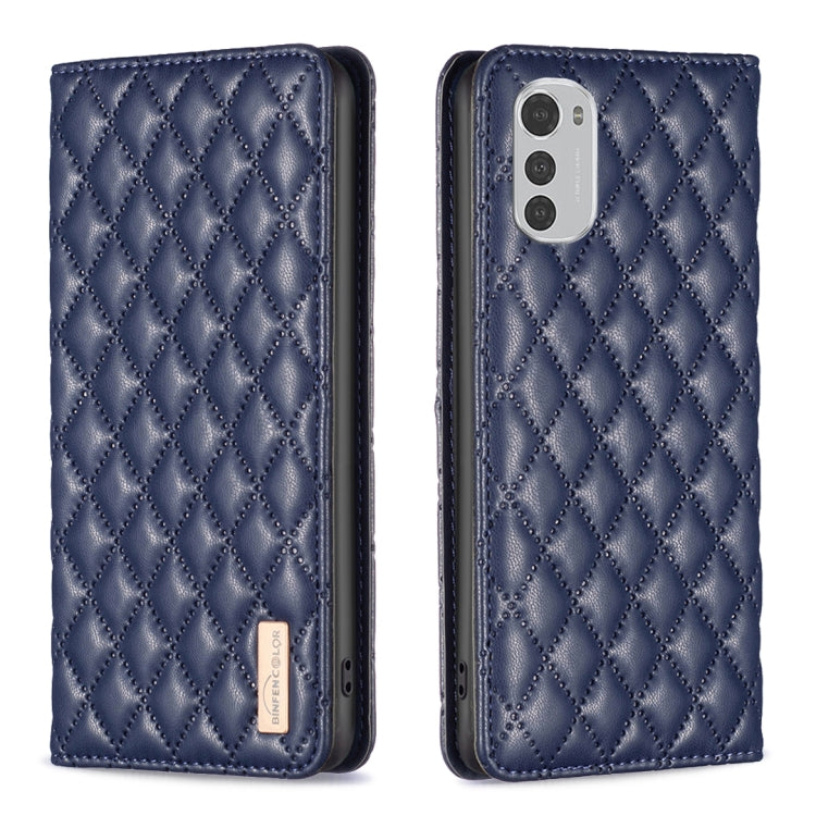 For Motorola Moto E32 4G Diamond Lattice Magnetic Leather Flip Phone Case