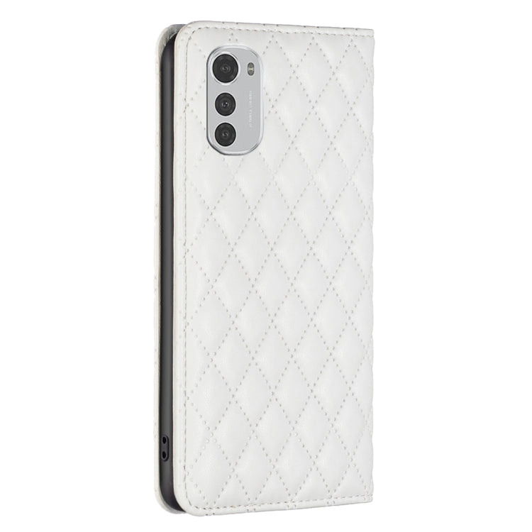 For Motorola Moto E32 4G Diamond Lattice Magnetic Leather Flip Phone Case