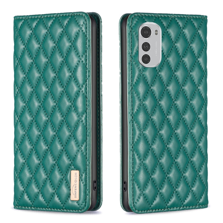 For Motorola Moto E32 4G Diamond Lattice Magnetic Leather Flip Phone Case