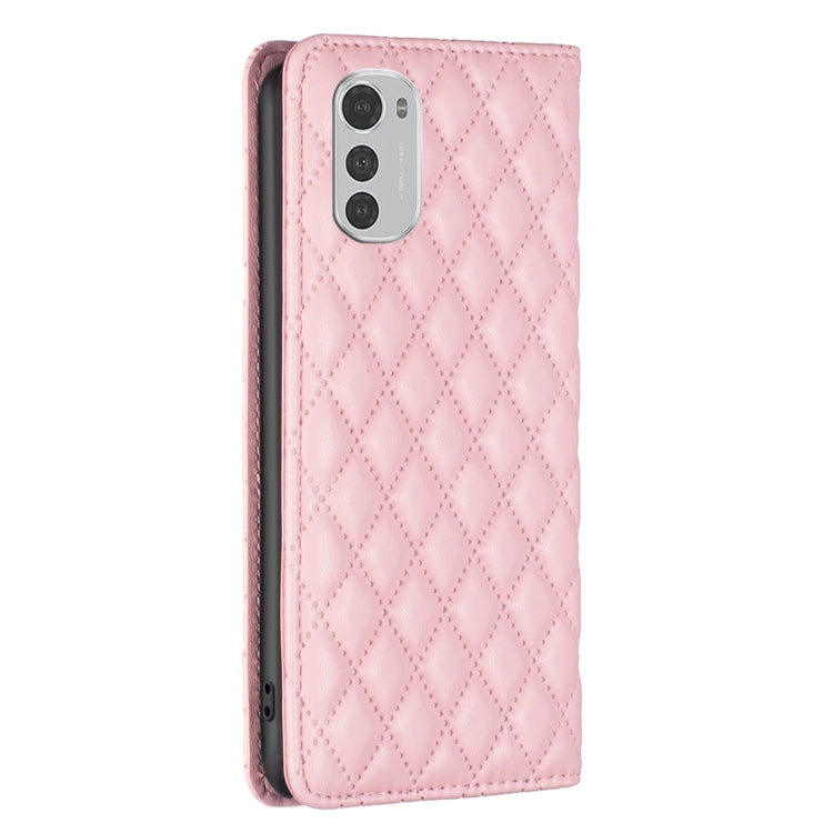 For Motorola Moto E32 4G Diamond Lattice Magnetic Leather Flip Phone Case