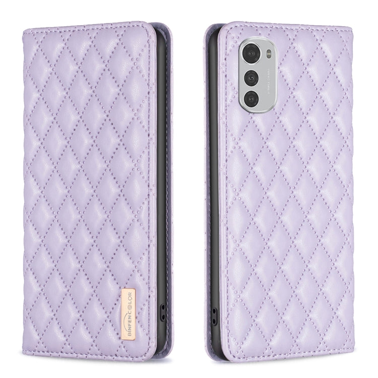 For Motorola Moto E32 4G Diamond Lattice Magnetic Leather Flip Phone Case