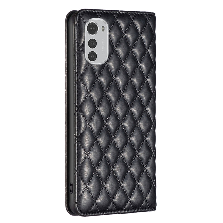 For Motorola Moto E32 4G Diamond Lattice Magnetic Leather Flip Phone Case