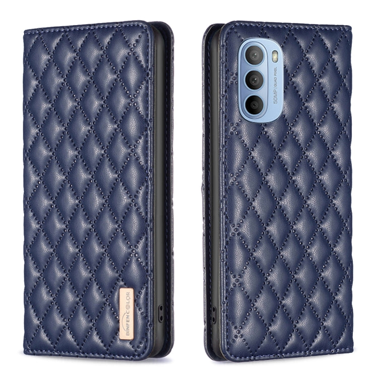 For Motorola Moto G31 / G41 Diamond Lattice Magnetic Leather Flip Phone Case