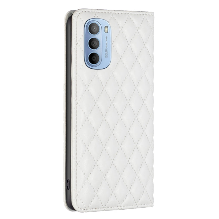For Motorola Moto G31 / G41 Diamond Lattice Magnetic Leather Flip Phone Case