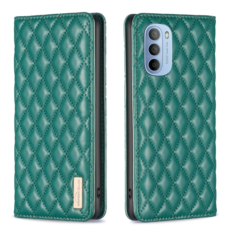 For Motorola Moto G31 / G41 Diamond Lattice Magnetic Leather Flip Phone Case