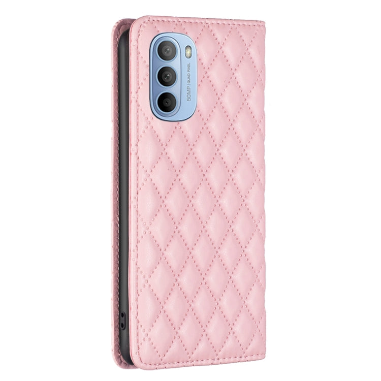 For Motorola Moto G31 / G41 Diamond Lattice Magnetic Leather Flip Phone Case