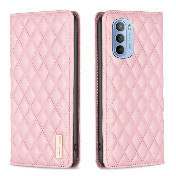 For Motorola Moto G31 / G41 Diamond Lattice Magnetic Leather Flip Phone Case