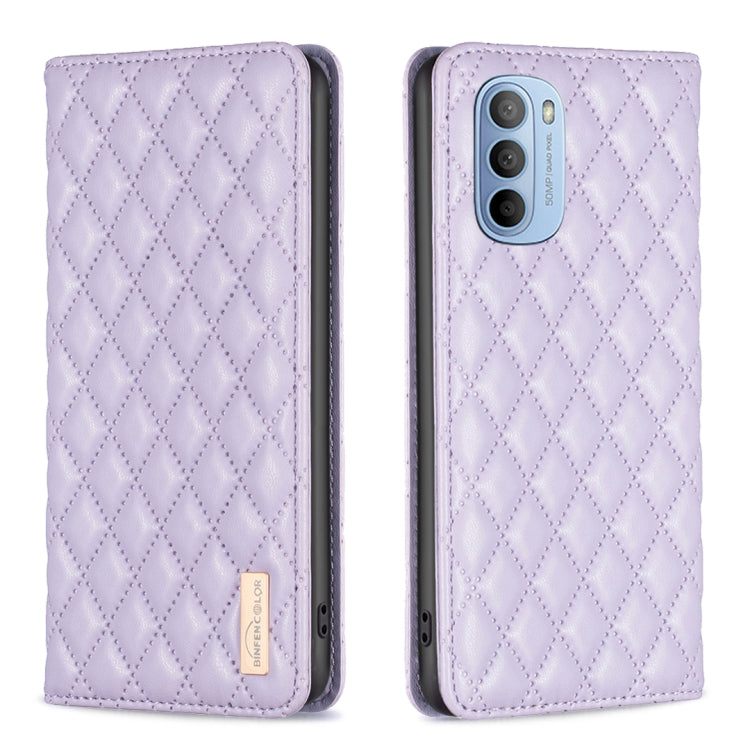 For Motorola Moto G31 / G41 Diamond Lattice Magnetic Leather Flip Phone Case