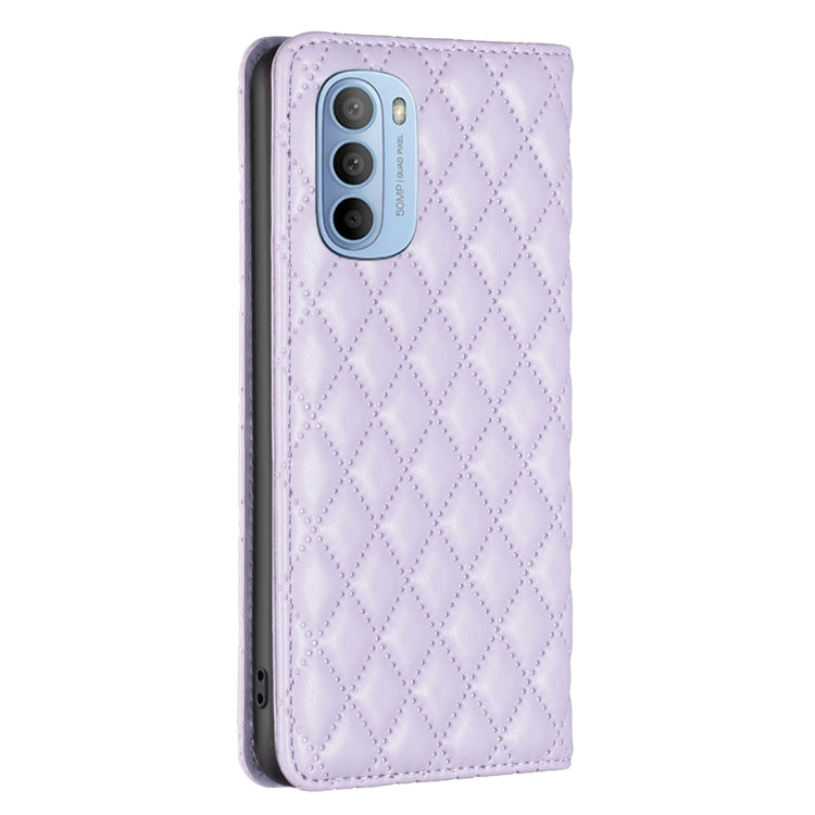 For Motorola Moto G31 / G41 Diamond Lattice Magnetic Leather Flip Phone Case