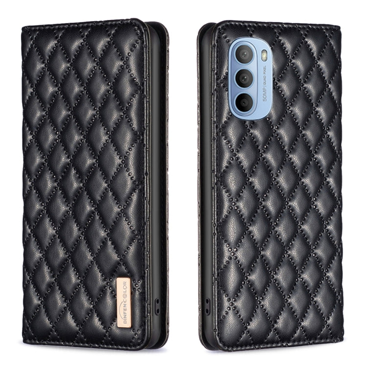 For Motorola Moto G31 / G41 Diamond Lattice Magnetic Leather Flip Phone Case
