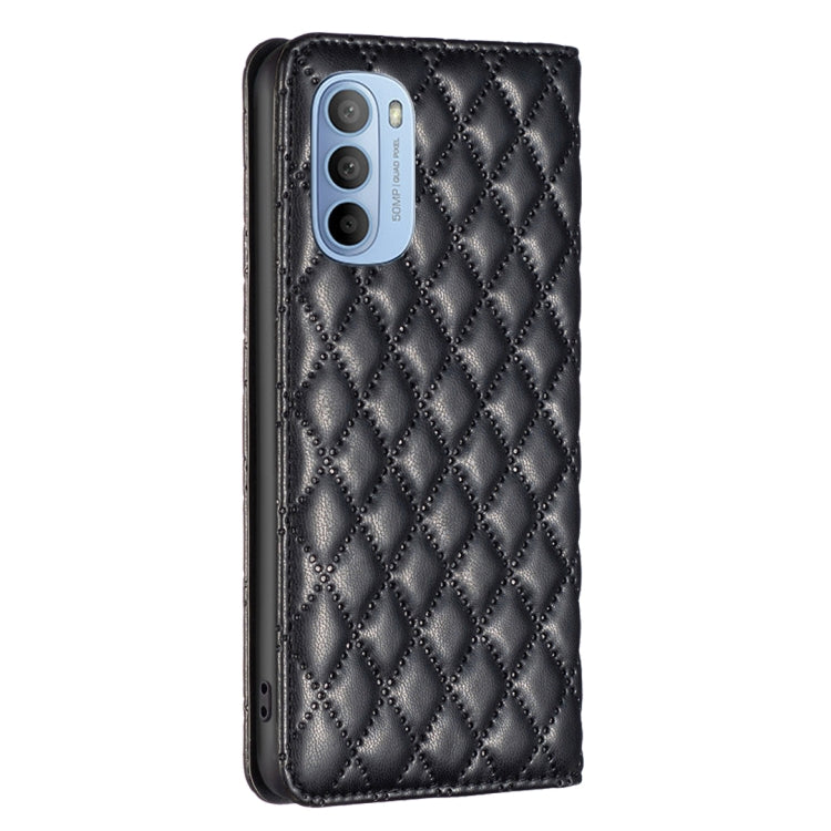 For Motorola Moto G31 / G41 Diamond Lattice Magnetic Leather Flip Phone Case